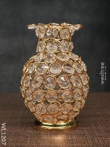 Brass Crystal Flower Vase