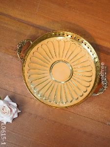 Brass Floral Designed Tray
