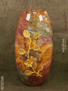 Red Marble Flower vase