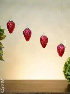 Strawberry Decorative Mercury Glass Bell