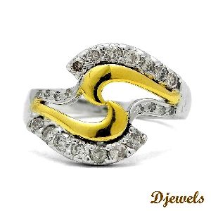 luxurious hallmarked gold ladies diamonds studded ring