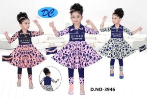 Girls Cotton Frock Legging Set