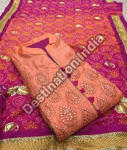 Silk Embroidered Dress Material