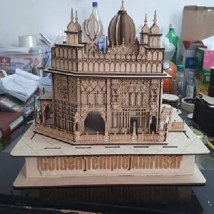 Hand Carved MDF Golden Temple