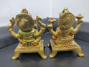 4 Inch Brass Laxmi Ganesh Ji Statue