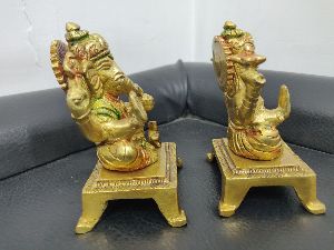4 Inch Brass Laxmi Ganesh Ji Statue