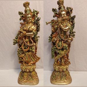 30 Inch Brass Radha Krishna Statue