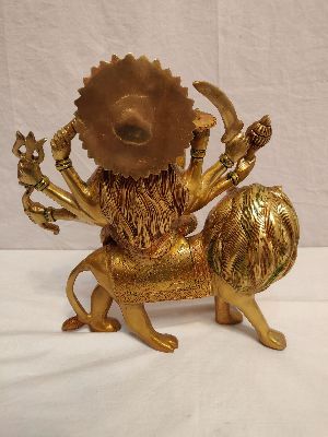 12 Inch Brass Sherawali Mata Statue