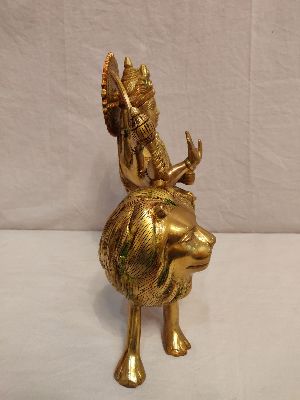 12 Inch Brass Sherawali Mata Statue