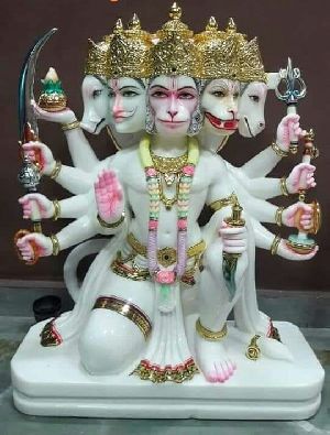Marble Panchmukhi Hanuman Statue