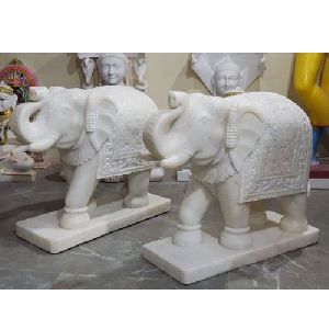 Marble Elephant Statue