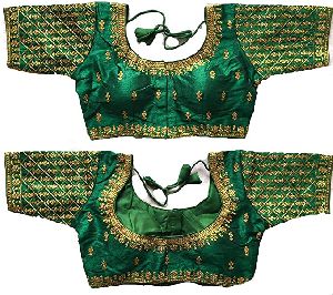 Women\'s MultiColor Gold Embroidery Sequance Zari work Readymade blouse