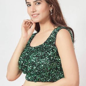 Green Sequin Blouse