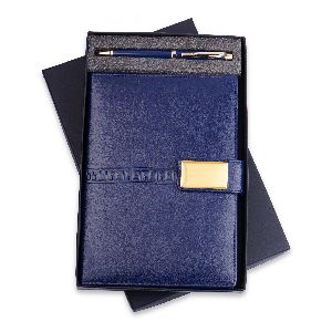 NAVY BLUE PU LEATHER DIARY