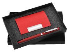 RED CARDHOLDER WITH  PEN GIFT SET