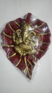 Wall Hanging Decorative Ganesha on Peepal Leaf