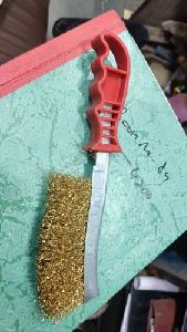 Knife Shaped Handle Brass Cleaning Brush