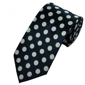 Charcoal Silk Polka Dot Tie