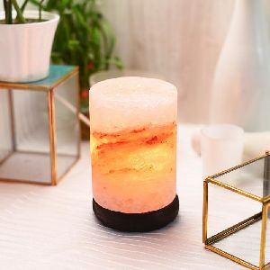 Cylinder Orange Rock Salt Lamp