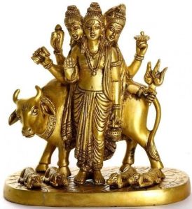 Brass Dattatreya Statue