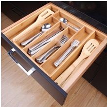 Adjustable Wood Cutlery Organizer