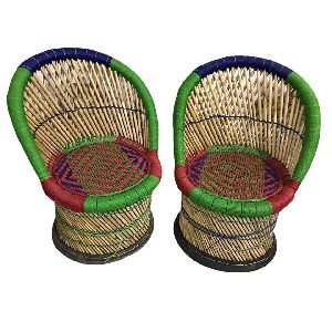 Bamboo Mudha/Muddha Chairs set of 2 (Small Size)