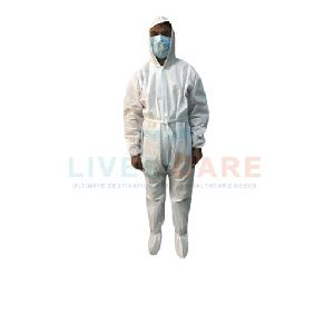 Protective Coverall with Hood and Shoe Cove