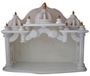 Stone Carved White Marble Pooja Mandir Temple