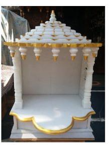 Pure Natural White Stone Crafts Indian Marble Temple