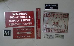 Warning Aluminum Nameplate