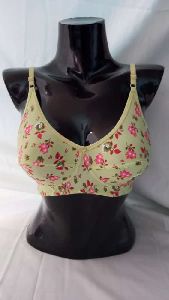 Green Rose Printed Bra