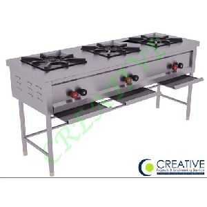 3 Burner Indian Cooking Range