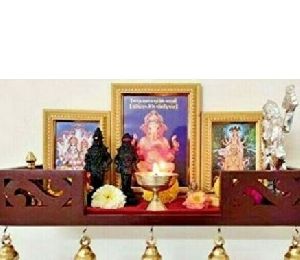 Wooden Handmade Temple Wall Shelf