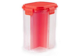 4 SECTION SQUARE (2000ML) food storage jar
