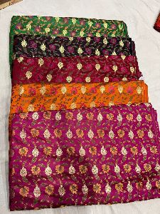 Handloom Silk Kimkhab Jamawar Brocade Fabric Dress Materials