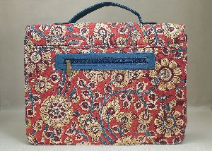 Leather Laptop Bag Made From Kalamkari Fabrics