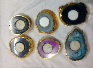 Agate candle holder