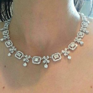 Real Diamonds Pear Fancy Shapes Solitaire Diamond Necklace