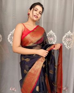 Banarasi Kora Organza Dyeable Soft Silk Saree