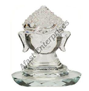 Crystal Buddha Head Showpiece