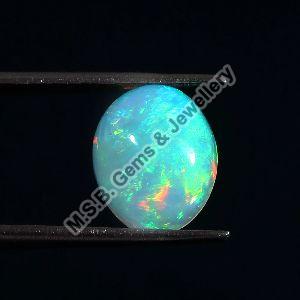 2.50 CTS Natural Ethiopian Opal Cabochon Flashy Fire Gemstone