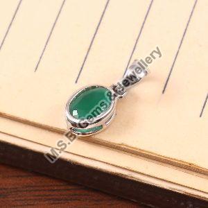 925 silver sterling birthstone necklace green onyx pendant