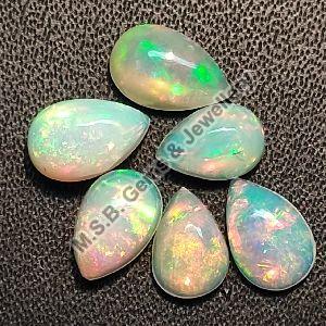 Natural Ethiopian Opal Pear Multi Rear Shape Loose Gemstone