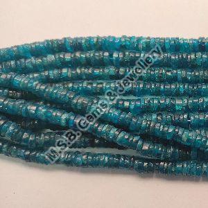 Natural Neon Apatite Tyre Shape 8 Inch Smooth Polish Stone Beads