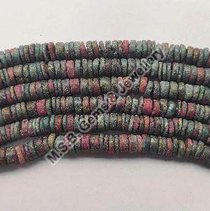 Natural Ruby Zoisite Tyre Shape 8 Inch Smooth Polish Stone Beads