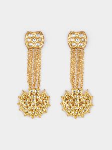 Gold Tone Kundan Earrings