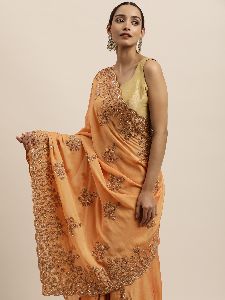 1031 Rangoli Yellow Embroidered Saree