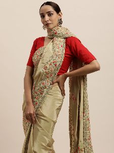 1471 Crepe Golden Silk Embroidered Saree