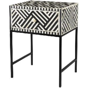 Bone Inlay End Table