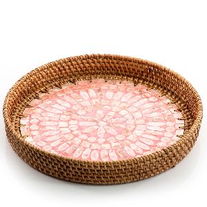 Mother of Pearl Inlay Round Tray